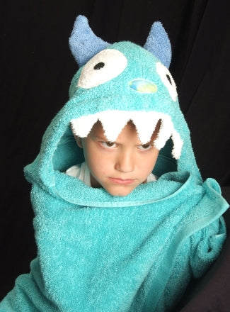 Blue Monster Hooded Towel