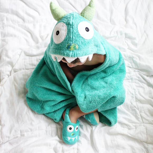 Blue Monster Hooded Towel