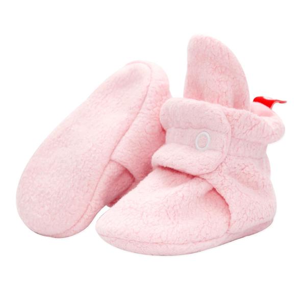 Cozie Fleece Booties in Baby Pink