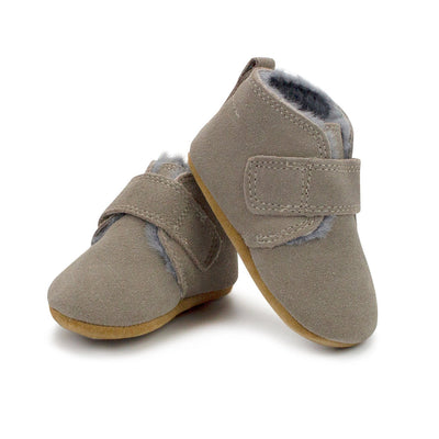 Furry Suede Bootie in Gray