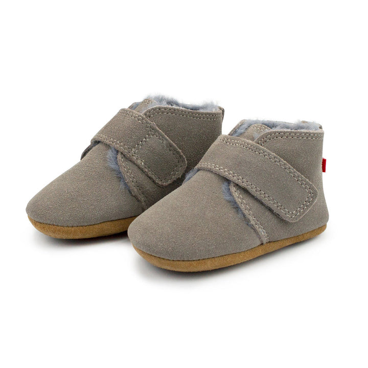 Zutano Furry Suede Bootie in Gray diagonal